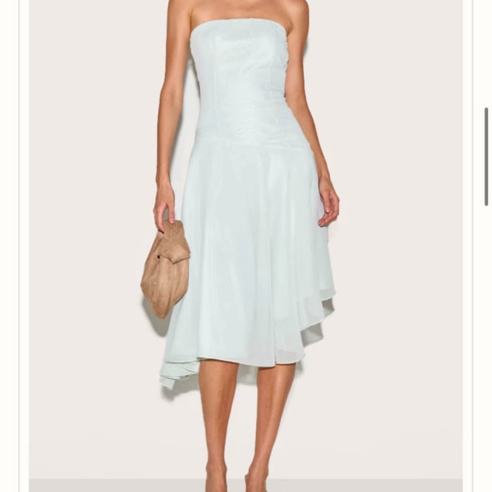 PrettyLittleThing Strapless Cream Dress